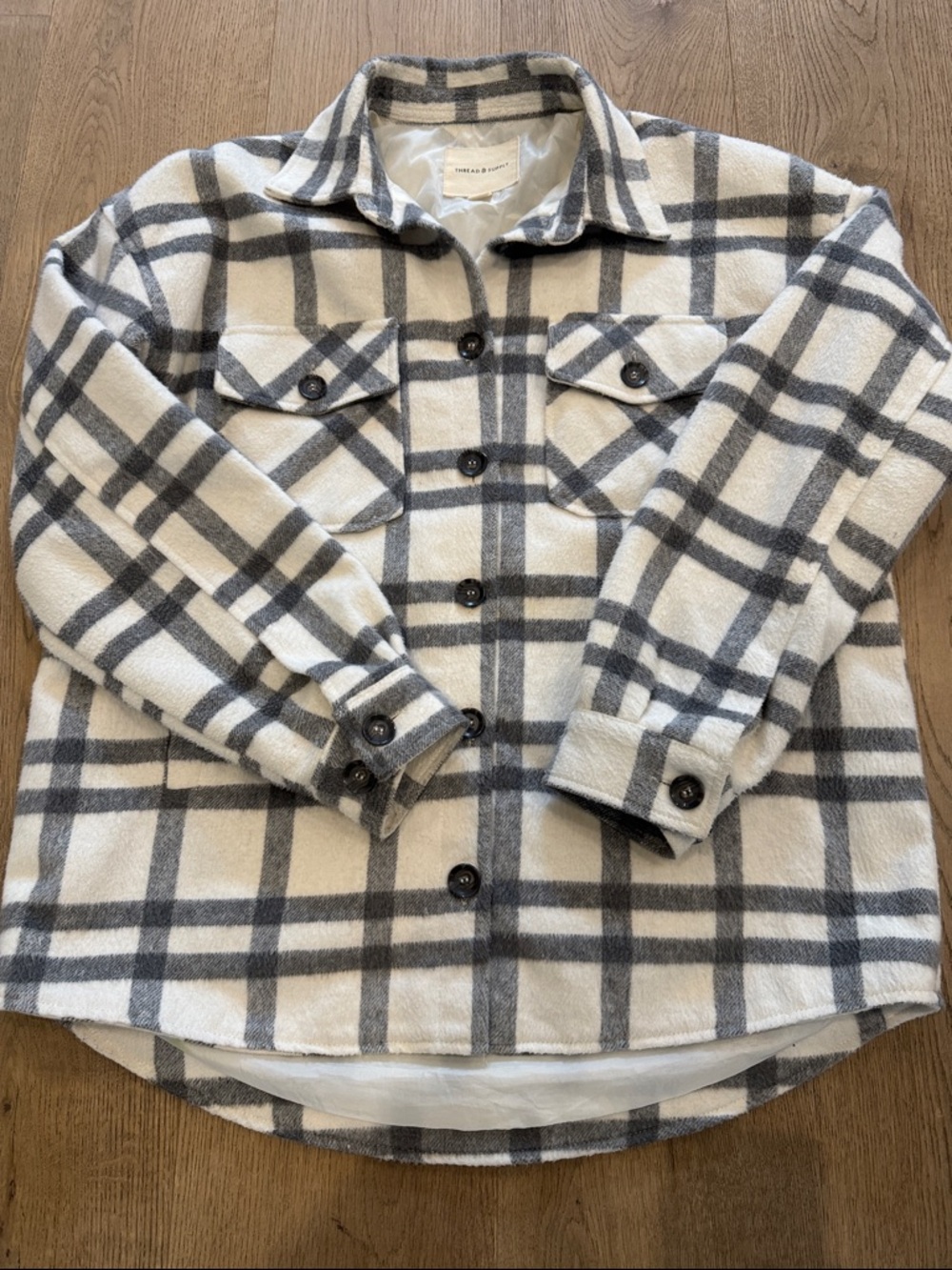 Thread & Supply Plaid Button-Up Shacket